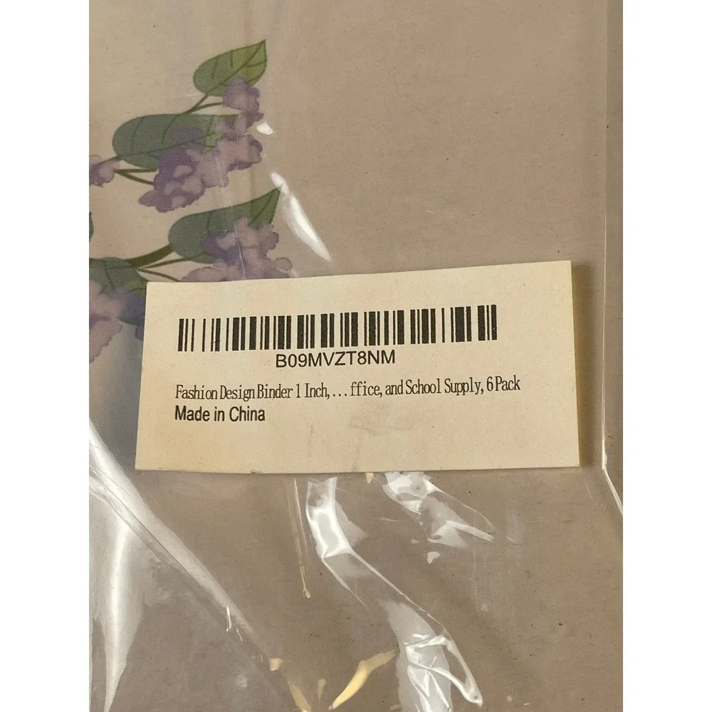 Fashion Design 1 Inch 3-Ring Binders 6 Pack Sunflowers and Purple Florals NEW